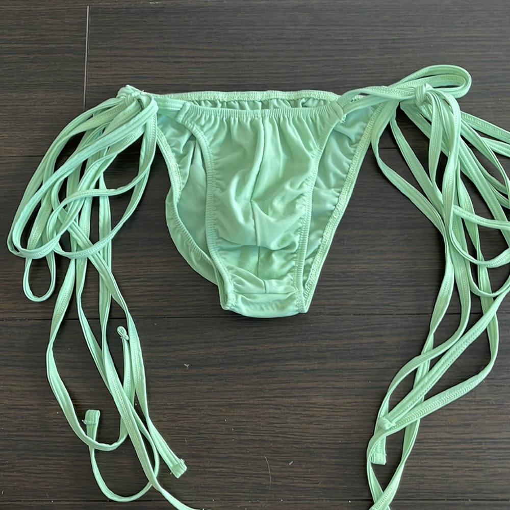 Men’s Green Side Tie Swim Brief Adjustable Sizes
